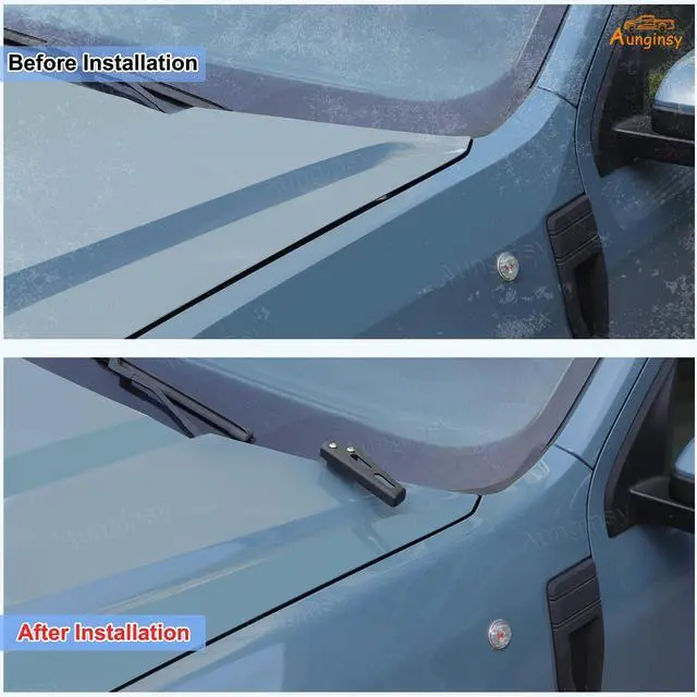 Alt view image 2 of 5 - Car Hood Light Mount Antenna Holder Compatible with Ford Maverick 2022-2026, Front Hood Hinge Ditch Light Antenna Mounting Brackets LED Spotlight Work Light Antenna Searchlight Metal Base Accessories