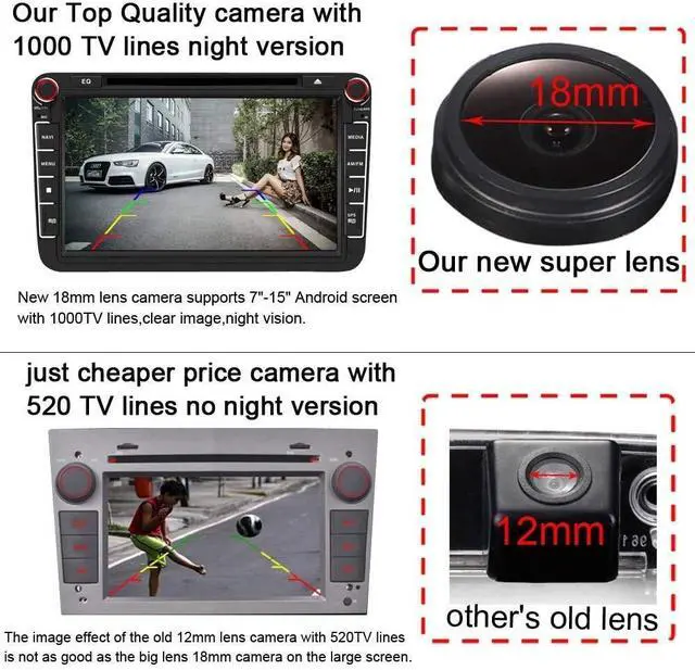 Alt view image 3 of 5 - 1280x720 Pixels 1000 TV Super HD Car HD Vehicle Backup Camera Night Vision IP68 Waterproof Rear View Reserved Hole Parking Camera for BMW X6 E71 E72 X5 E53 E70 X3 E83