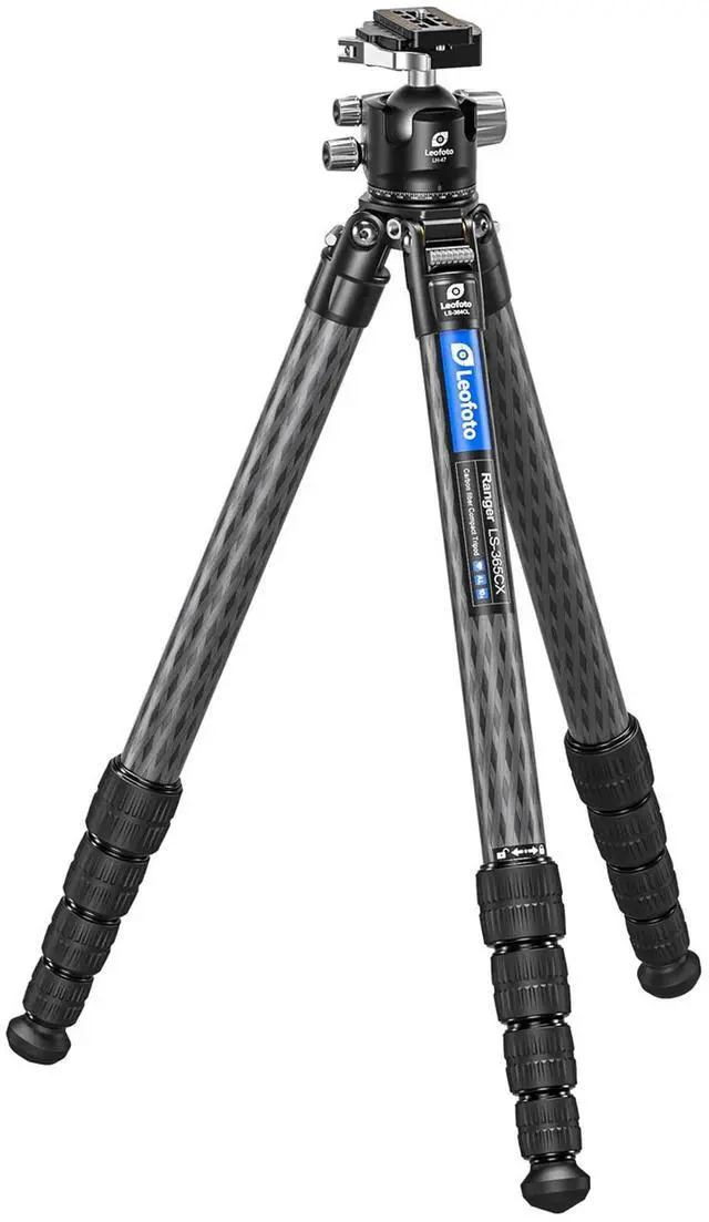 Main image of Leofoto Professional Camera Tripod, 63.9" Compact Carbon Fiber Tripod for DSLR Video Camcorder, 5 Leg Sections, 360 Ball Head, Max Load 20KG/44Lb (LS-365CX+LH-47LR)