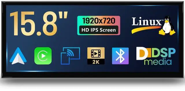 Main image of Uckazy 15.8 Inch Android Auto Radio for BMW 5 7 Series F10 F11 F01 CIC 520i 525i 528i 2011-2012,Car Play IPS Touch Screen Upgrade Car Stereo Support Wireless Android Auto