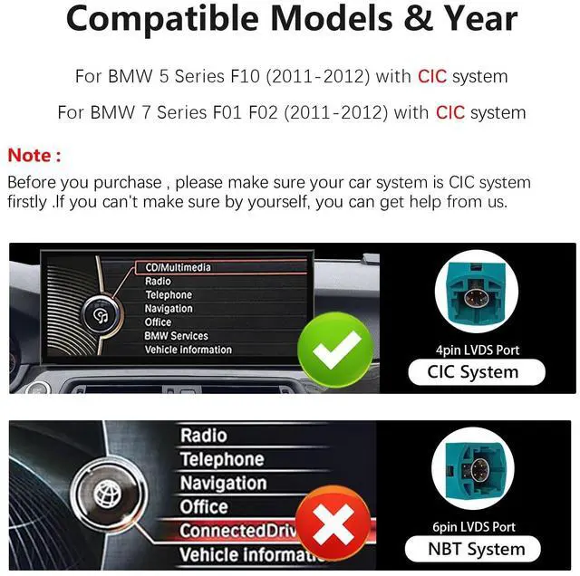 Alt view image 2 of 5 - Uckazy 15.8 Inch Android Auto Radio for BMW 5 7 Series F10 F11 F01 CIC 520i 525i 528i 2011-2012,Car Play IPS Touch Screen Upgrade Car Stereo Support Wireless Android Auto