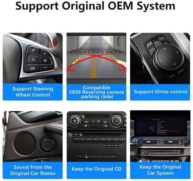 Alt view image 4 of 5 - Uckazy 15.8 Inch Android Auto Radio for BMW 5 7 Series F10 F11 F01 CIC 520i 525i 528i 2011-2012,Car Play IPS Touch Screen Upgrade Car Stereo Support Wireless Android Auto