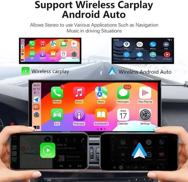 Alt view image 5 of 5 - Uckazy 15.8 Inch Android Auto Radio for BMW 5 7 Series F10 F11 F01 CIC 520i 525i 528i 2011-2012,Car Play IPS Touch Screen Upgrade Car Stereo Support Wireless Android Auto