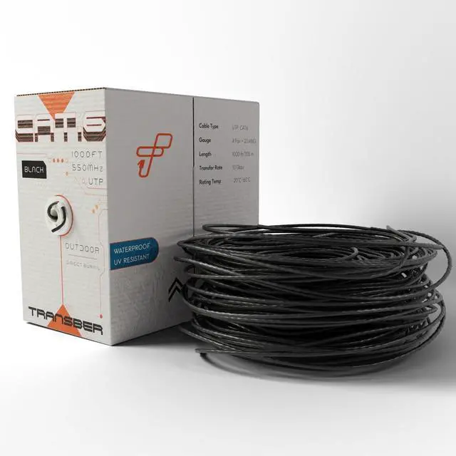 Alt view image 2 of 4 - Cat6 ethernet Cable 1000ft Outdoor Waterproof