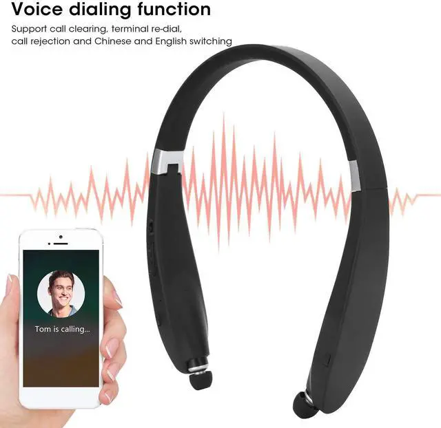 Alt view image 2 of 5 - Dilwe SX?991 Stereo Bluetooth5.0 Headphones Neckbands with Retractable Earbuds,Foldable Bluetooth5.0 Headphones Speaker 2 in 1,Universal Sports Earphone,for Home Office,Video