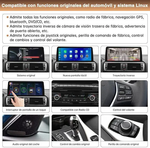 Alt view image 5 of 5 - 12.3" Ultra-Thin Car Screen Carplay for BMW 1&2 Series F20/F21/F22/F23 2012-2016 with NBT System Car Radio Bluetooth/Siri/Support Rear Camera