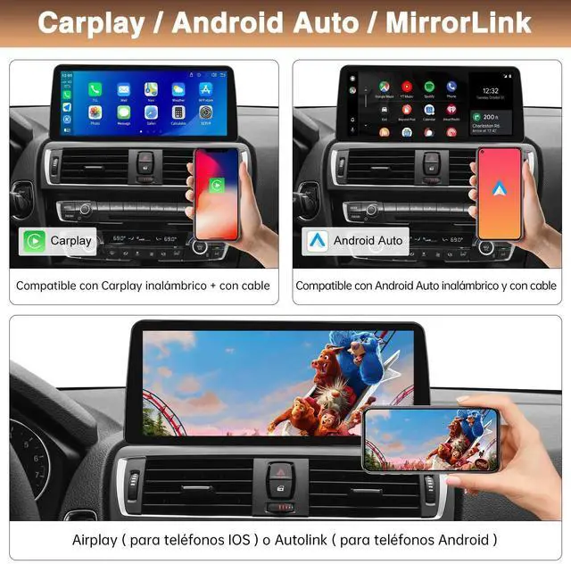 Alt view image 4 of 5 - 12.3" Ultra-Thin Car Screen Carplay for BMW 1&2 Series F20/F21/F22/F23 2012-2016 with NBT System Car Radio Bluetooth/Siri/Support Rear Camera