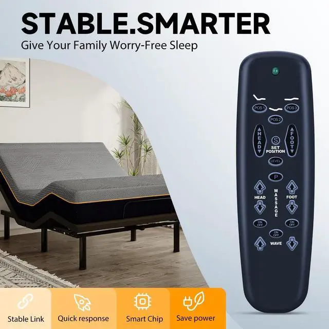 Alt view image 3 of 5 - MOVHEIYL Replacement Remote Control Compatible for Tempur-Pedic Raven, Tempur Ergo Raven Adjustable Bed, for Lifestyles S-Cape E95, for Leggett and Platt Basis C3 Adjustable Bed