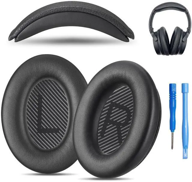 Main image of AHG Accessory House Global Replacement QC Ear Pad and Headband Pad Kit Cushion. Compatible with Bose QuietComfort (2023) QC45 QC35 QC35 II QC SC QC SE Wireless Noise Cancelling Headphones (B