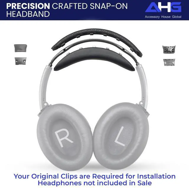 Alt view image 4 of 5 - AHG Accessory House Global Replacement QC Ear Pad and Headband Pad Kit Cushion. Compatible with Bose QuietComfort (2023) QC45 QC35 QC35 II QC SC QC SE Wireless Noise Cancelling Headphones (B