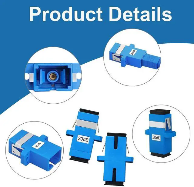 Alt view image 4 of 5 - PklzNet 25PCS 20dB SC-UPC Flange Fiber Optical attenuators Single Mode, Female to Female singal Attenuation Connector Fixed Direct Insert Adapter