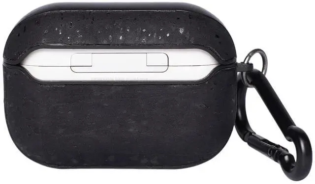 Main image of Airpod Pro 2nd Generation Case - Protective Cork Case Cover - Compatible with MagSafe Charging - Plant Based Material - Airpod Case with Keychain - Vegan Cork Material - (Surface Black)
