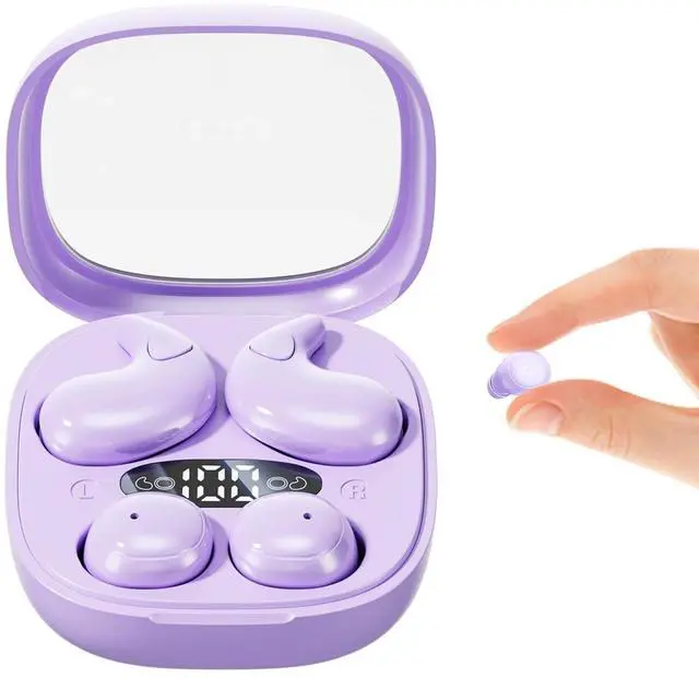 Main image of AIKESI Mini Invisible Earbuds, Wireless Sleep Earbuds for Sleeping, Small Flat Hidden Earbuds for Side Sleepers, Discreet in-Ear Headphones for Small Ear Canals, Women & Work (Purple)