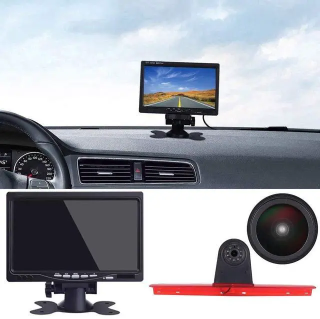 Main image of 1280 * 720 Pixel Super HD Brake Light Backup Camera Set with 7 Inch LCD Monitor, Night Vision Reversing Camera Replacement for VW T5 Bus Transporter Multivan Caravelle Bussiness 2003-2015 Bj