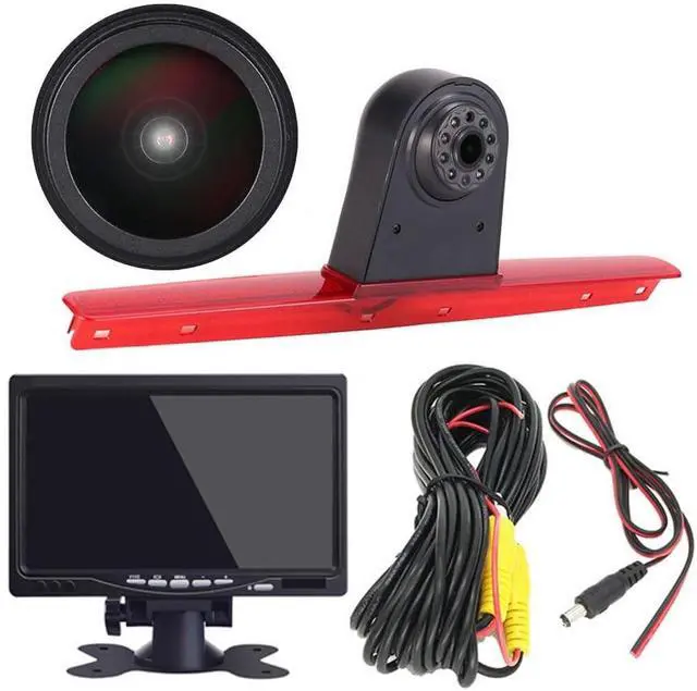 Alt view image 3 of 5 - 1280 * 720 Pixel Super HD Brake Light Backup Camera Set with 7 Inch LCD Monitor, Night Vision Reversing Camera Replacement for VW T5 Bus Transporter Multivan Caravelle Bussiness 2003-2015 Bj