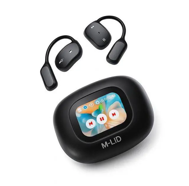 Alt view image 2 of 5 - M-LID AI Translator Earbuds, Open-Ear Bluetooth 5.4 Headphones, Real-Time 144 Language Translation, LDAC Hi-Res Audio, Mic, Fast Charging, Translator Earphones for Travel & Business (Black)