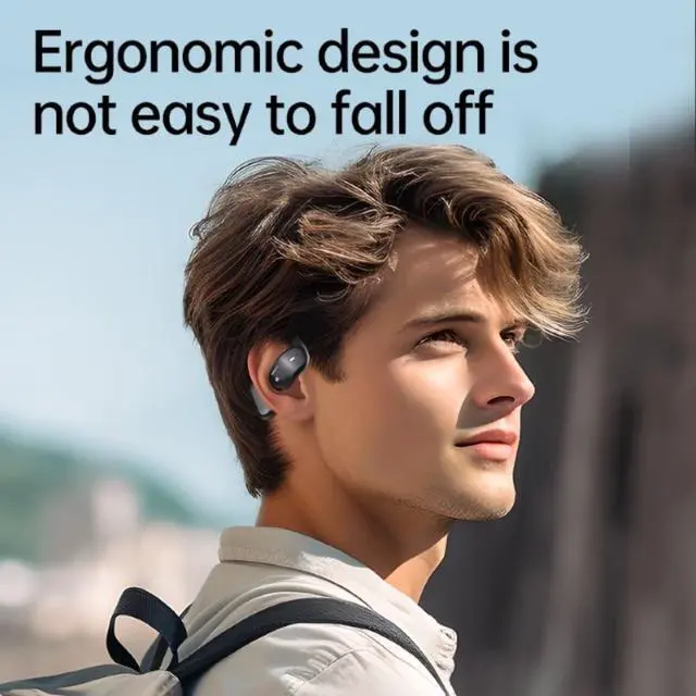 Alt view image 4 of 5 - M-LID AI Translator Earbuds, Open-Ear Bluetooth 5.4 Headphones, Real-Time 144 Language Translation, LDAC Hi-Res Audio, Mic, Fast Charging, Translator Earphones for Travel & Business (Black)