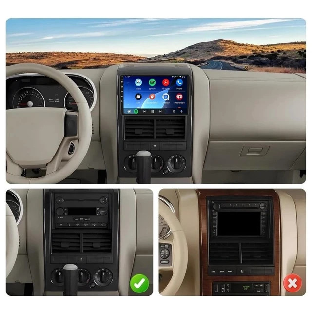 Alt view image 2 of 5 - 4+64G Car Radio Stereo for Ford Explorer 2005-2010, 10 inch Touch Screen Radio for Ford Explorer 2005 2006 2007 2008 2009 2010 Head Unit Backup Camera Android 14 with Wireless Carplay GPS Navig