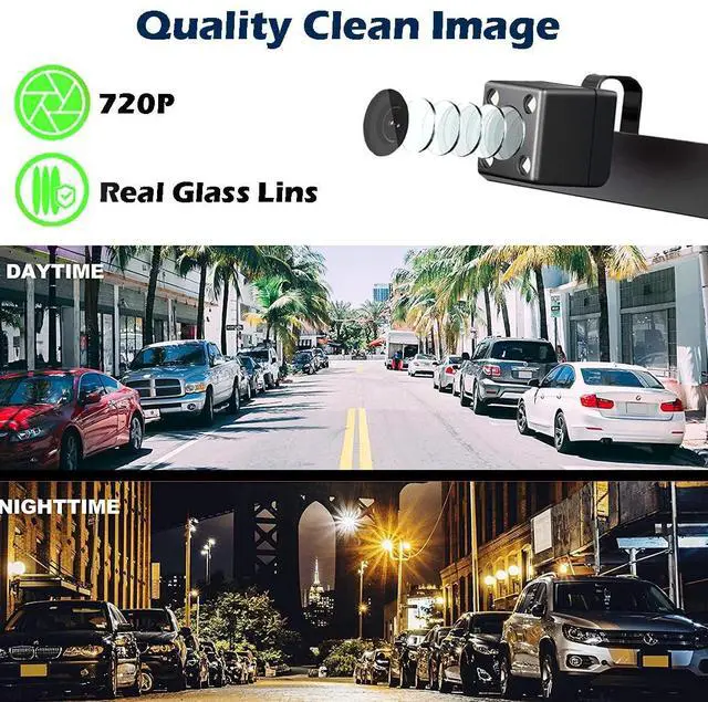 Alt view image 3 of 5 - Goodsby Backup HD Camera Rear Front View License Plate Night Vision Waterproof Compatible with Alpine Car Radio iLX-F409 iLX-F409 ILX-F509 ILX-W650 ILX-W650 INE-W960 INE-W970HD IVE-W535HD