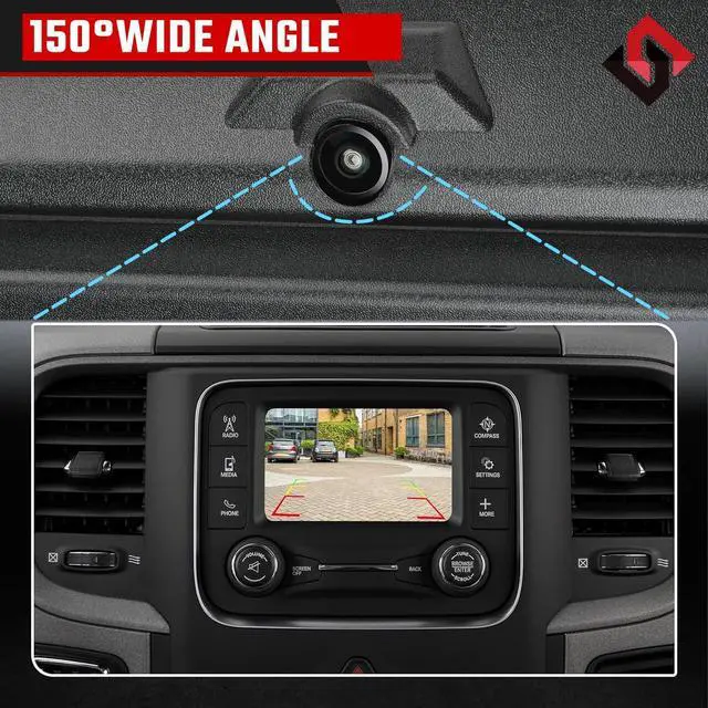Alt view image 4 of 5 - Tailgate Handle Backup Camera,Fit for F250 F350 F450 Super Duty 2017-2022 Trunk Hatch Handle Camera Without Release Button Reversing Replace# HC3Z-9943400-NA HC3Z-9943400-NB