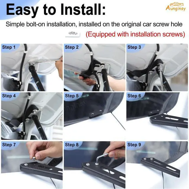 Alt view image 4 of 5 - Car Hood Light Mount Antenna Holder Compatible with Toyota Tundra 2022-2026, Front Hood Hinge Ditch Light Antenna Mounting Brackets LED Spotlight Work Light Antenna Searchlight Metal Base Accessories