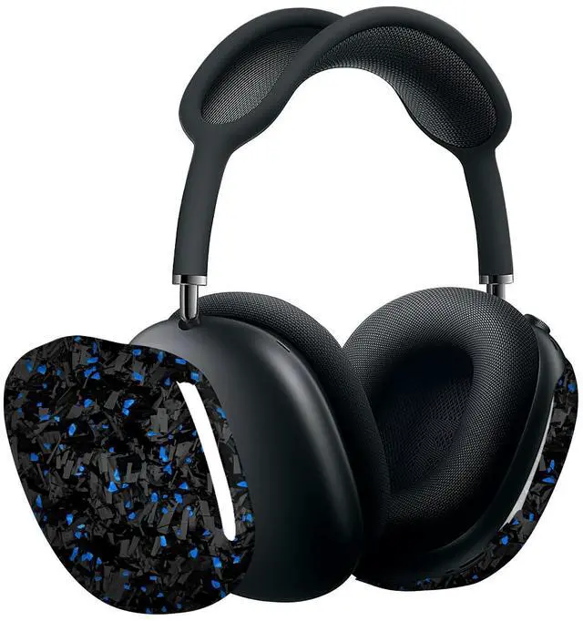 Main image of MONOCARBON Real Carbon Fiber Case for AirPods Max (2024/2020), Military-Grade Protective Hard Cover for Apple Max Headphones, Unique Forged Glossy, Scratch-Resistant, Essential Accessories-Blue