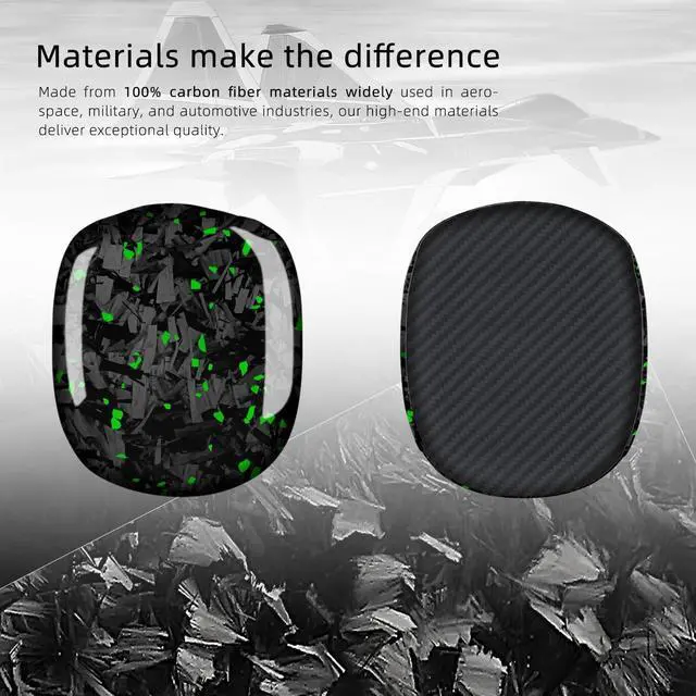 Alt view image 5 of 5 - MONOCARBON Real Carbon Fiber Case for AirPods Max (2024/2020), Military-Grade Protective Hard Cover for Apple Max Headphones, Unique Forged Glossy, Scratch-Resistant, Essential Accessories-Blue