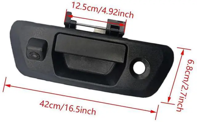 Alt view image 3 of 4 - Riloer Tailgate Handle Rear View Backup Camera with Dynamic Guidelines Black, Compatible with Nissan 2015-2018 Navara D23 NP300, CCD (Charge-Coupled Device) Tailgate Door Handle Camera