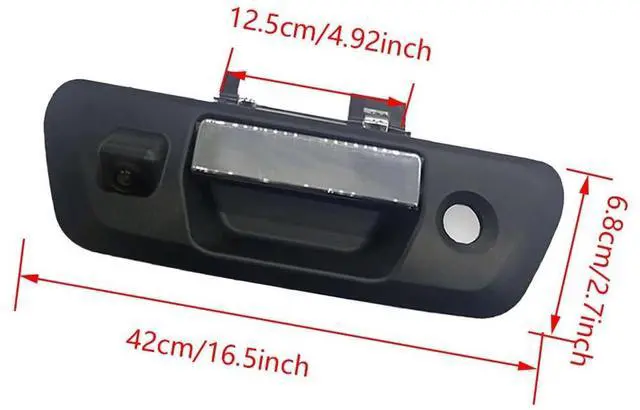Alt view image 4 of 4 - Riloer Tailgate Handle Rear View Backup Camera with Dynamic Guidelines Black, Compatible with Nissan 2015-2018 Navara D23 NP300, CCD (Charge-Coupled Device) Tailgate Door Handle Camera