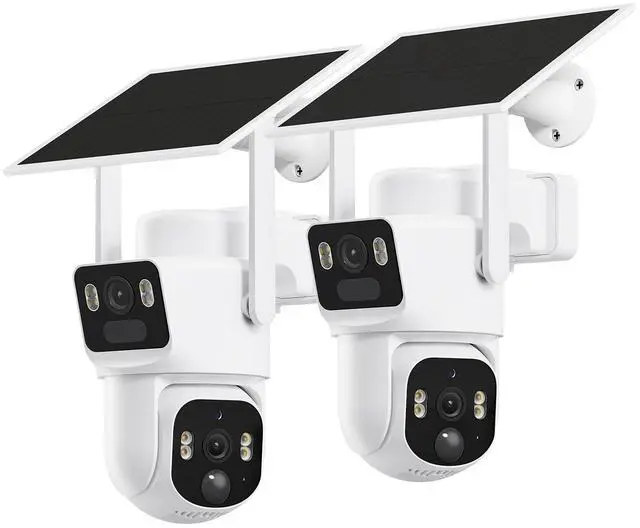 Main image of SEHMUA Dual Lens Solar Security Cameras Wireless Outdoor, 2K+2K Dual Views Outdoor Camera Wireless, Color Night Vision, PIR Motion Alerts, 2.4GHz WiFi, IP65, Optional Storage