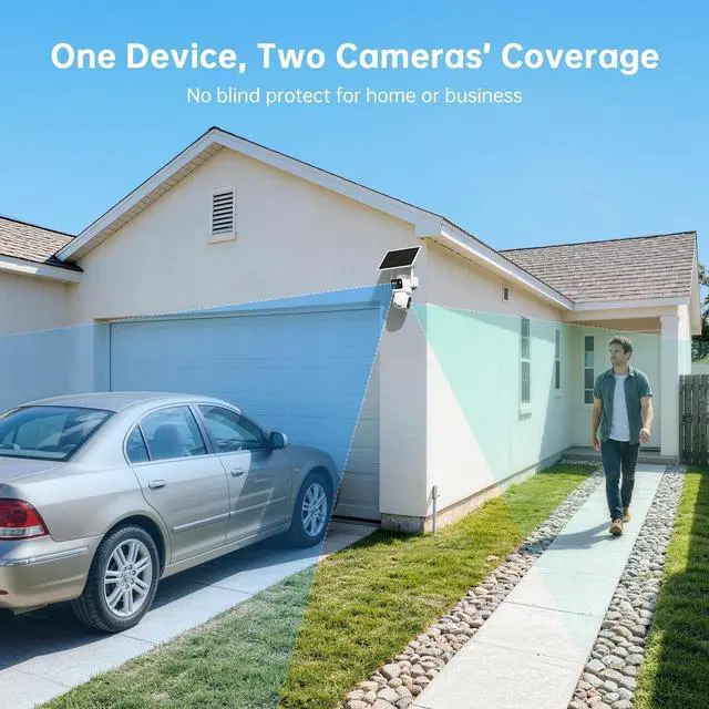 Alt view image 2 of 5 - SEHMUA Dual Lens Solar Security Cameras Wireless Outdoor, 2K+2K Dual Views Outdoor Camera Wireless, Color Night Vision, PIR Motion Alerts, 2.4GHz WiFi, IP65, Optional Storage