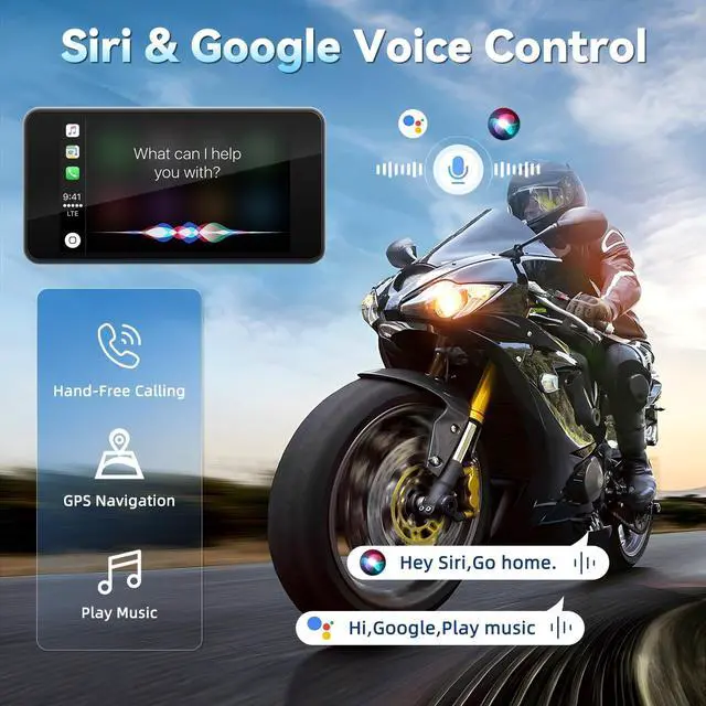 Alt view image 3 of 5 - Motorcycle CarPlay Screen with Wireless Apple CarPlay Android Auto,4.7 Inch Waterproof Touch Screen, GPS Navigation for Motorbike Supports GPS Navigation/Mirror Link/Bluetooth Transmission