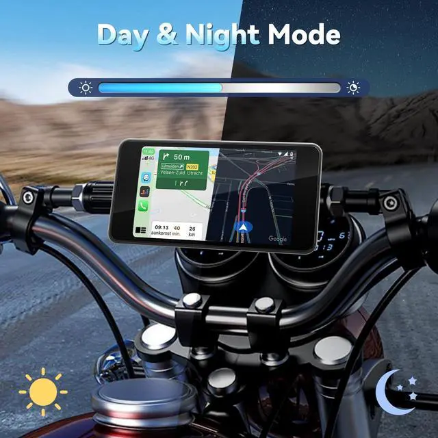 Alt view image 5 of 5 - Motorcycle CarPlay Screen with Wireless Apple CarPlay Android Auto,4.7 Inch Waterproof Touch Screen, GPS Navigation for Motorbike Supports GPS Navigation/Mirror Link/Bluetooth Transmission