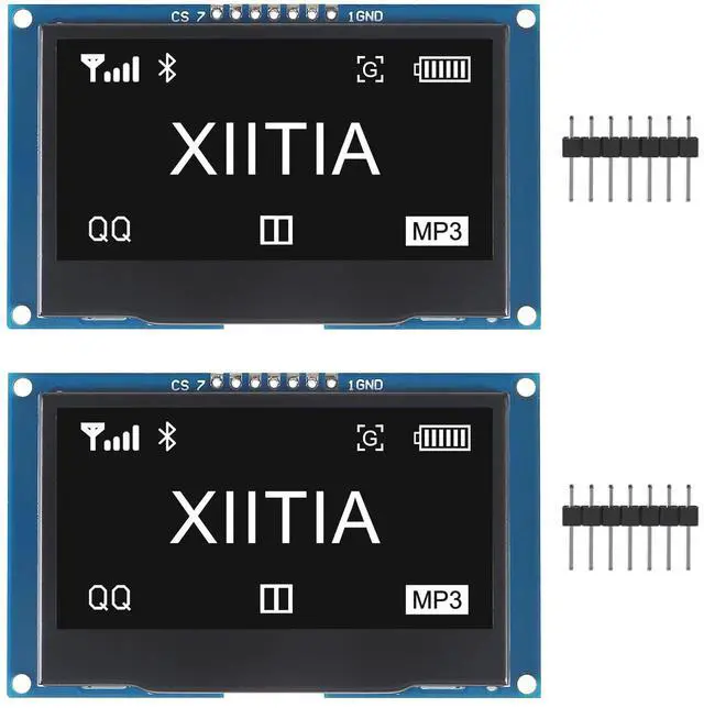 Main image of XIITIA 2pcs 7 Pin 2.42" SSD1309 128x64 OLED Display Module 2.42 Inch OLED LCD Display Module IIC I2C SPI(White Light)