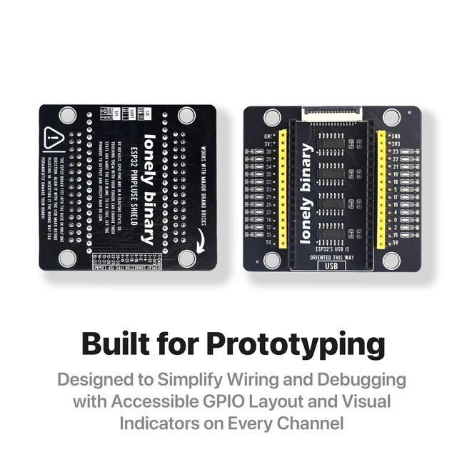 Alt view image 3 of 5 - Lonely Binary 3-Pack ESP32 WROOM-32UE IPEX Antenna GPIO LED for C++