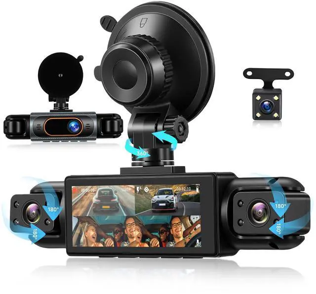 Main image of Orderich 4 Channel 360 Dash Cam Front and Rear Inside Left Right, 3.16 Inch FHD 1080P IPS Dashcam Supports Night Vision, Loop Recording, 24/7 Recording Parking Mode Monitor, Reverse View