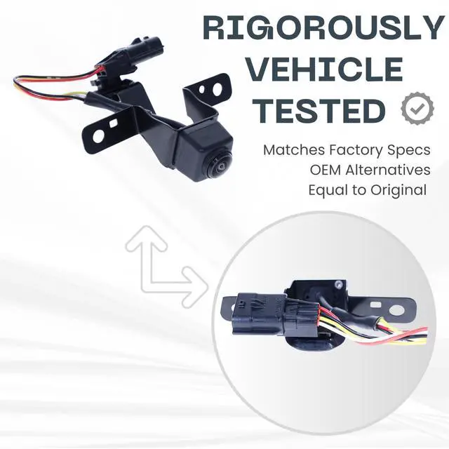 Alt view image 3 of 5 - Front View Backup Camera Replaces for 2017-2020 Nissan Rogue ^^ 2017-2019 Nissan Rogue Hybrid OE Part # 284F16FL1A, 284F16FL0A, 284F1-6FL1A, 284F1-6FL0A
