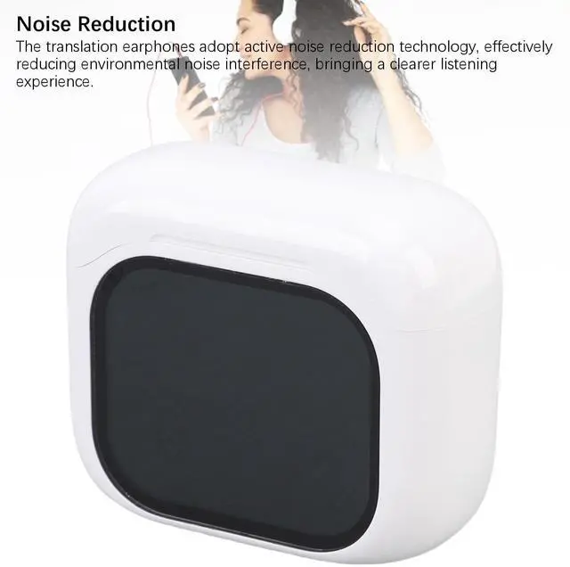 Alt view image 4 of 4 - RASTKY Touch Screen Translation Earbuds Supports Over 140 Languages Real Time Translation Earphones for Improved Communication Efficiency (White)