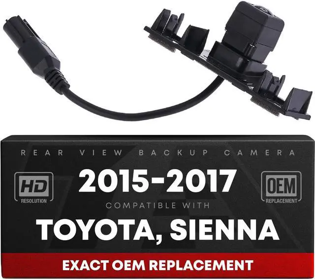 Main image of Rear View Backup Camera, Reverse Park Assist - Compatible with 2015-2017 Toyota Sienna - OEM 8679008030, TO1960112