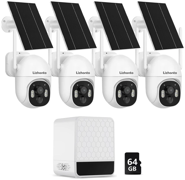 Main image of Lizhonto 2.5K Solar Security Cameras Wireless Outdoor, 4-Camera System