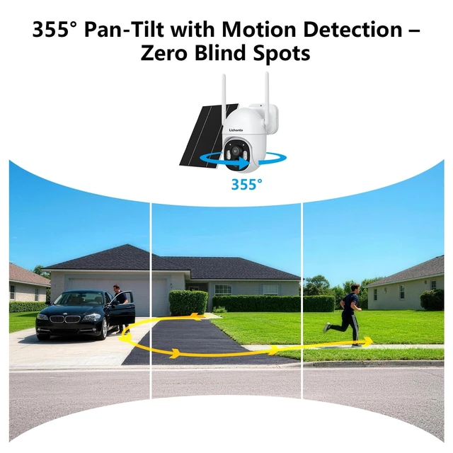 Alt view image 2 of 5 - Lizhonto 2.5K Solar Security Cameras Wireless Outdoor, 4-Camera System