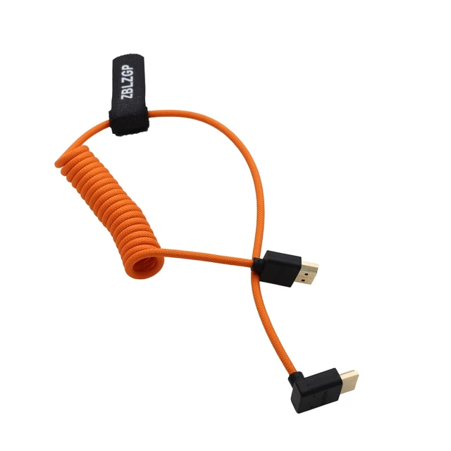 Alt view image 2 of 4 - ZBLZGP HDMI 2.1 Coiled Cable 48Gbps 8K 4K 60p Down Angle to Straight for Atomos Shogun Ultra, SmallHD Cine 5, Feelworld S7, Sony A7R5, Panasonic S5II, Z CAM E2 Cameras