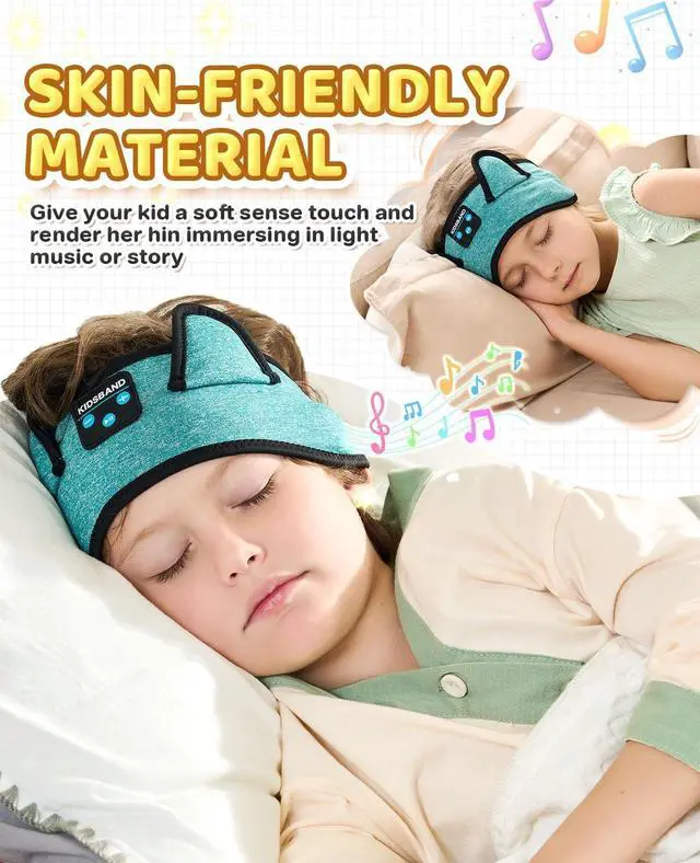 Alt view image 2 of 5 - KIDSBAND Kids Headphones for Plane, Wireless Headband Adjustable, Does Not Press The Ears, Convenient for Long-Time Use, Headphones for Boys,Girls,Sleeping,School,Air Travel,Smartphones,Tablet