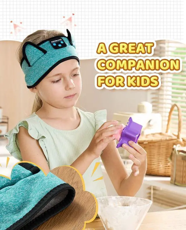 Alt view image 4 of 5 - KIDSBAND Kids Headphones for Plane, Wireless Headband Adjustable, Does Not Press The Ears, Convenient for Long-Time Use, Headphones for Boys,Girls,Sleeping,School,Air Travel,Smartphones,Tablet