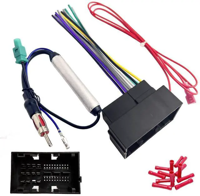 Main image of Radio Wiring Harness for Chrysler 2015-2020 Dodge 2013-2016 Jeep 2014-2020 Ram 2013-2019, 52Pin Aftermarket Car Stereo Wiring Harness Install Kit with Antenna Adapter for Pacifica Dart Grand Cherokee