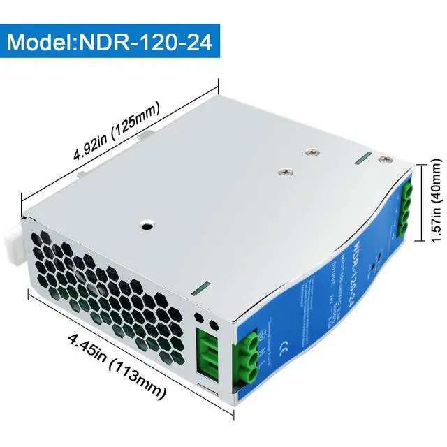 Alt view image 2 of 5 - 24Vdc Power Supply NDR 120W;Dual Output (Input:100-240VAC,Output:24VDC,50/60HZ) Power Supply Switch Switching Converter DC (24V 5A)(10pcs)
