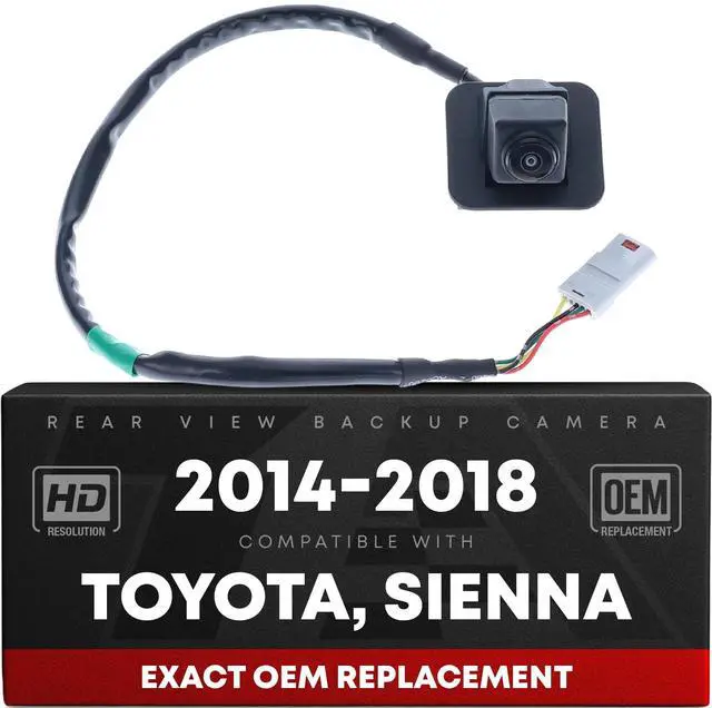 Main image of Rear View Backup Camera, Reverse Park Assist - Compatible with 2014-2018 Toyota Sienna - OEM 8679008010, TO1960156