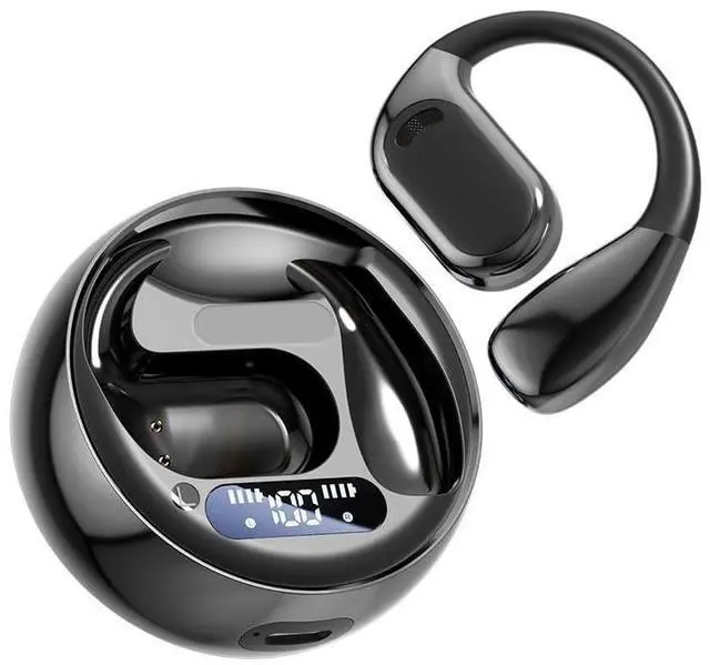 Main image of DeKangHY Open Ear Earbuds Wireless Earbuds Bluetooth 5.4, LED Display Bluetooth Earphone for Workout/Running, AI Noise Reduction Touch Controls, 72hr Playtime,Waterproof Black