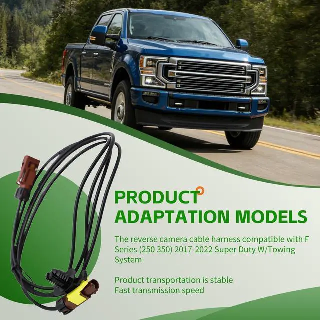 Alt view image 2 of 5 - Yunnergo HC3Z-14D202-M Reverse Camera Cable Harness Assembly Compatible with 2017 2018 2019 2020 2021 2022 F Series 250 350 Super Duty W/Towing System