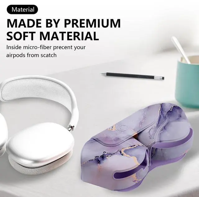 Alt view image 4 of 5 - Maxjoy for Apple Airpods Max Smart Case Cover, Soft PU Leather Protective Cover Accessories for Airpod Max with Sleep Mode, Anti-Dust Travel Carrying Case for Airpods Pro Max Headphones